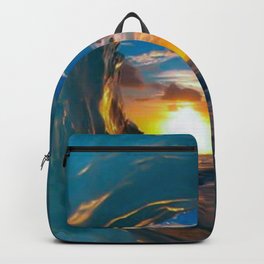 Sunrise in sea waves  Backpack