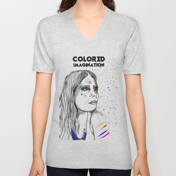 Colored Imagination V Neck T Shirt