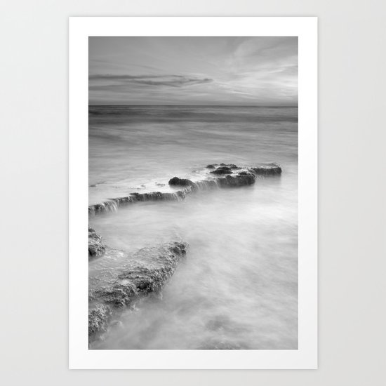 waterfalls on the rocks. M Art Print