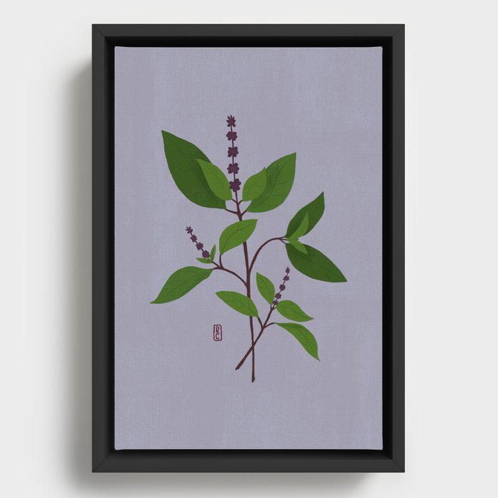 Thai Basil // Purple Framed Canvas