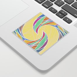 Sunny Yin Yang Rainbow Sticker