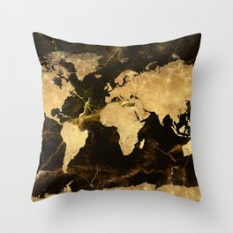 world map marble 5 Throw Pillow