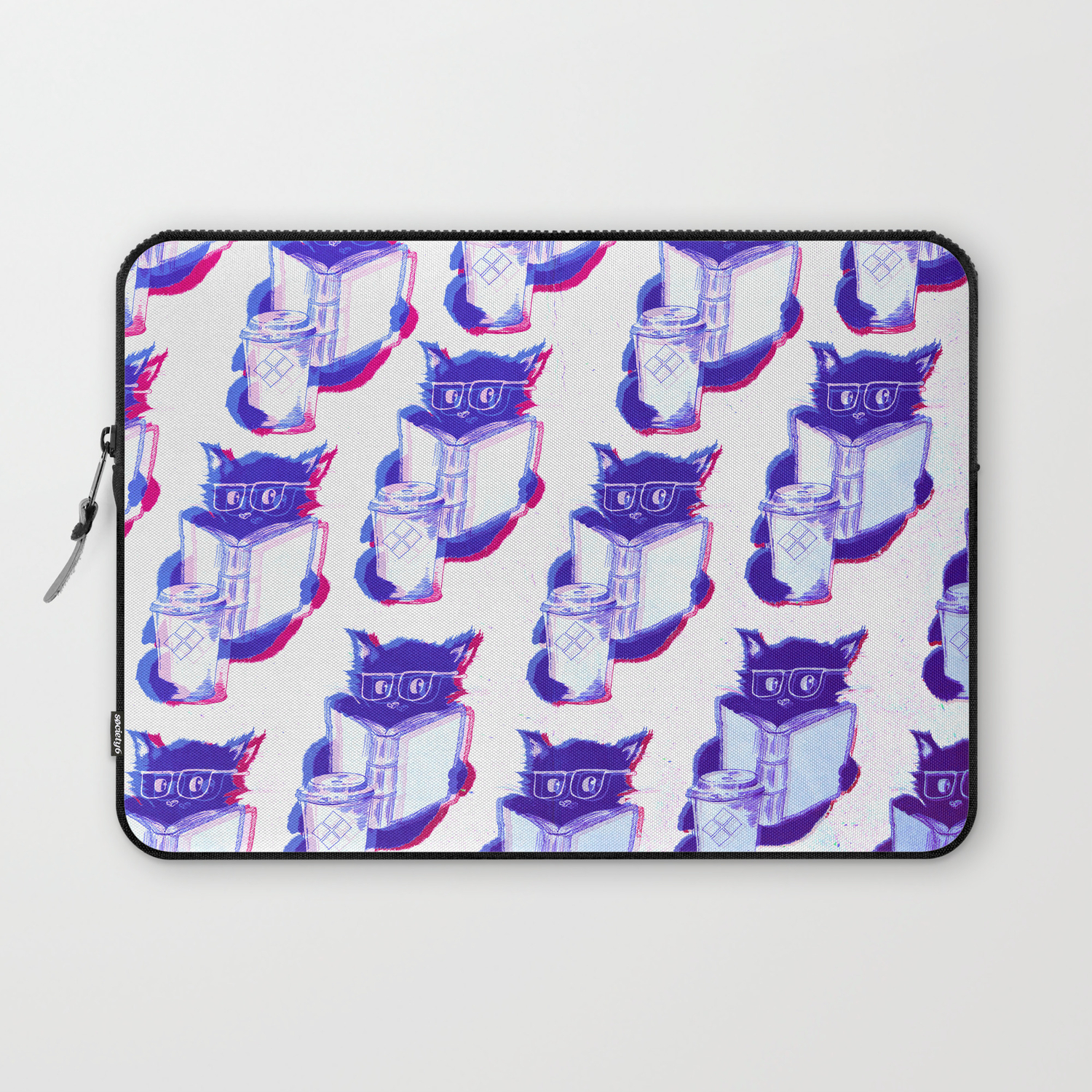 Coffee Cat 3d Glasses Laptop Sleeve By Slushplanet Society6