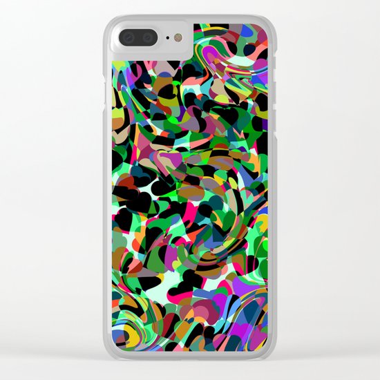 Abstract dance of hearts Clear iPhone Case