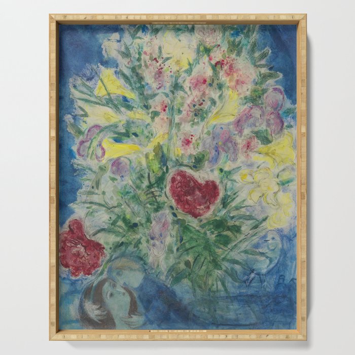 Marc Chagall Amoureux Sous un Bouquet Serving Tray