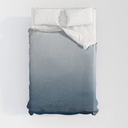 White & Blue Abstract Watercolor Blend Pairs To 2020 Color of the Year Chinese Porcelain PPG1160-6 Duvet Cover