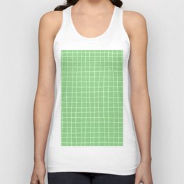 Mint green gingham lines Unisex Tank Top
