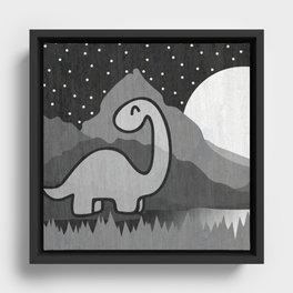  Dinosaur at midnight Framed Canvas