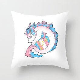 Trans Pride Dice Dragon Throw Pillow