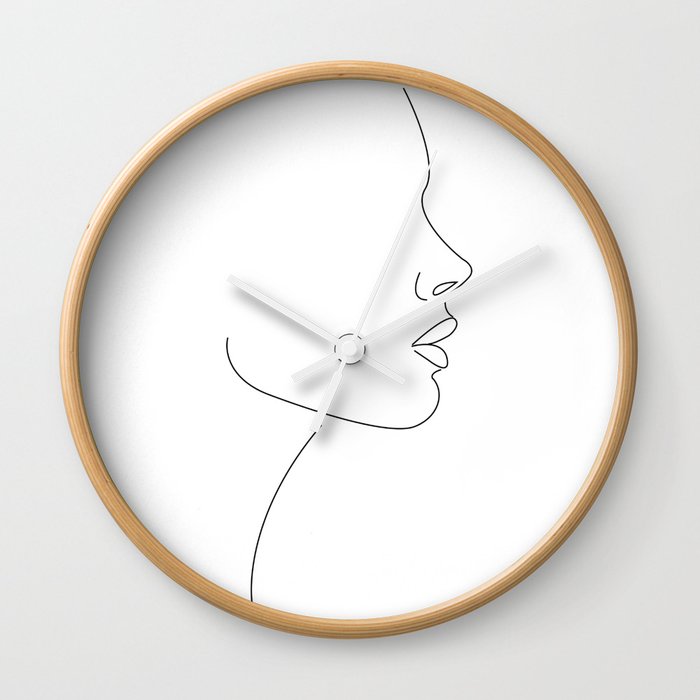 Minimalist Side Profile | Face Silhouette | Woman Wall Clock
