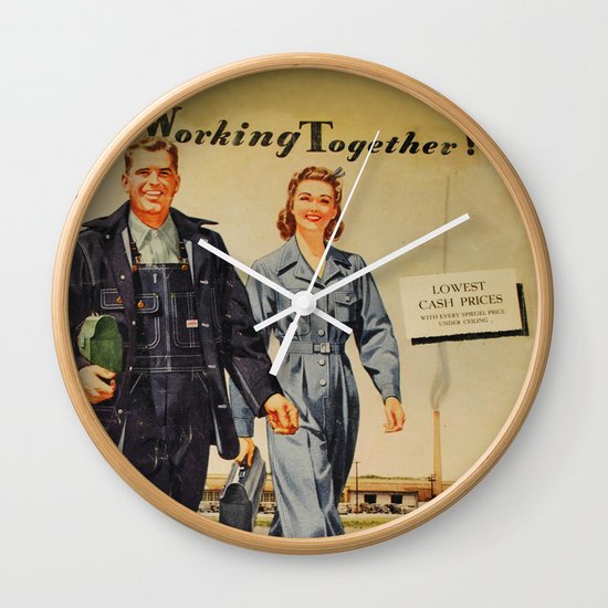 1942 Working Together Cover Wall Clock
