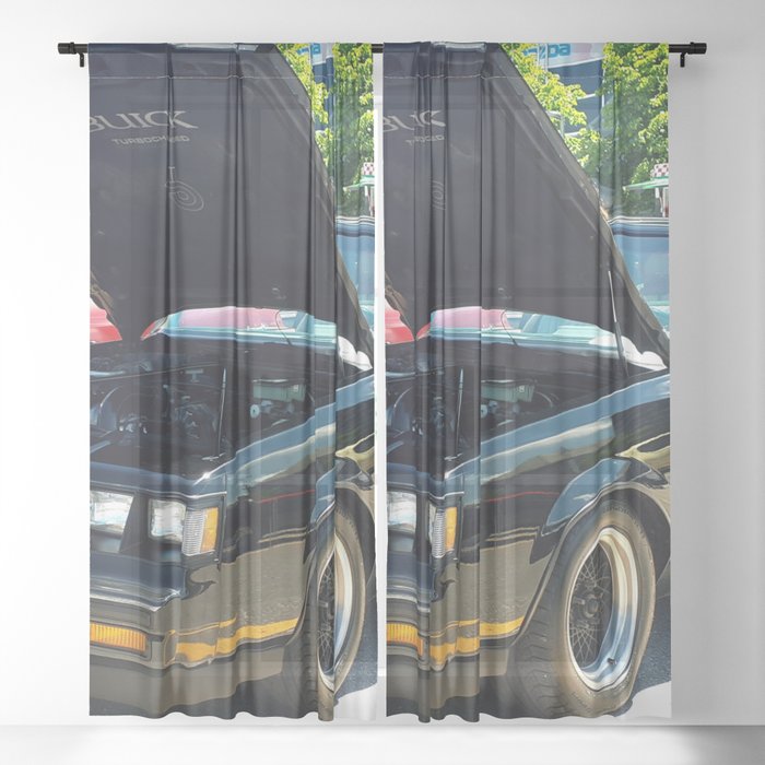 Grand National turbo open hood American Classic Muscle car automobile transporation color photograph / photography vintage poster posters Sheer Curtain