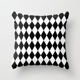 Black and White Rhombus Throw Pillow