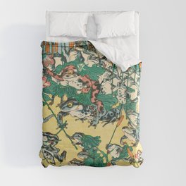 Fashionable Battle of Frogs by Kawanabe Kyosai, 1864 Duvet Cover