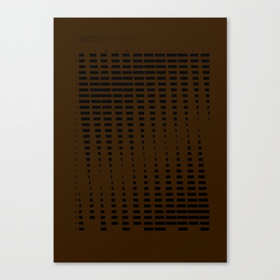 2012 Moon Phases Canvas Print