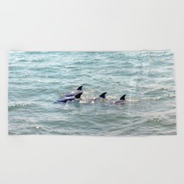 Happy Dolphin Family Beach Towel