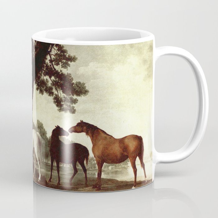 Group of Horses by a tree by George Stubbs Coffee Mug