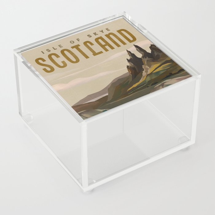 Isle Of Skye, Scotland Travel Illustration Acrylic Box