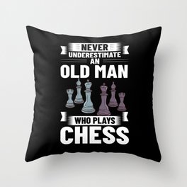 Chess Board Player Opening Game Beginner Throw Pillow
