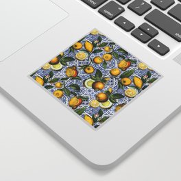 Portuguese Vintage Summer Tiles And Lemons Sticker