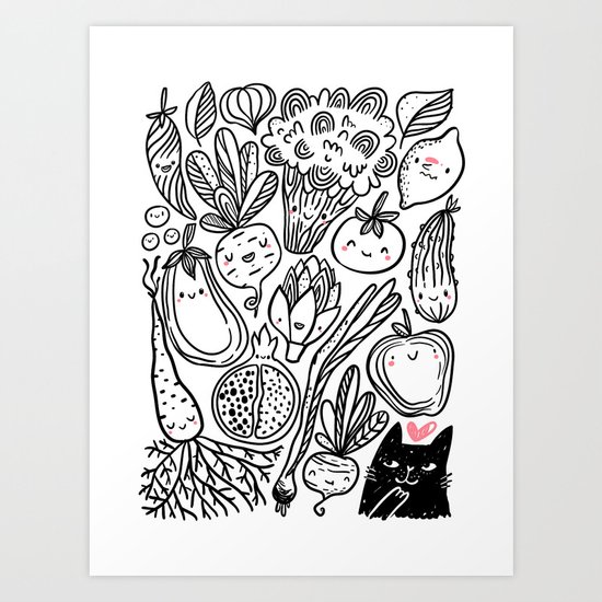 Funny Vegetables Art Print