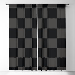 Black & Gray Checkered Pattern Blackout Curtain