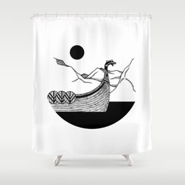Viking ship Shower Curtain