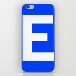 Letter E (White & Blue) iPhone Skin