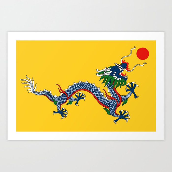 Chinese Dragon - Flag of Qing Dynasty Art Print
