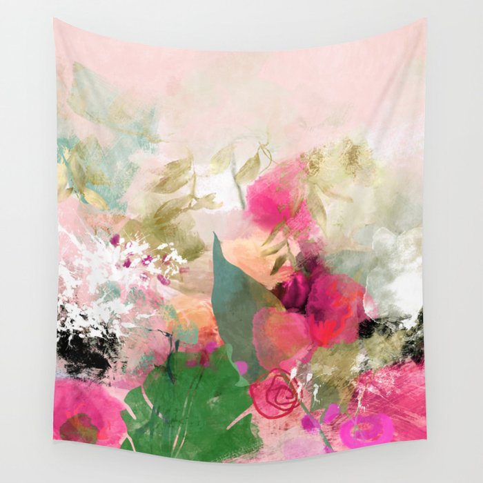 pink summer wind Wall Tapestry