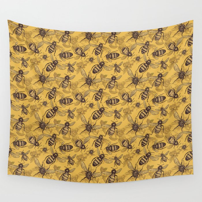 Bees Pattern Wall Tapestry