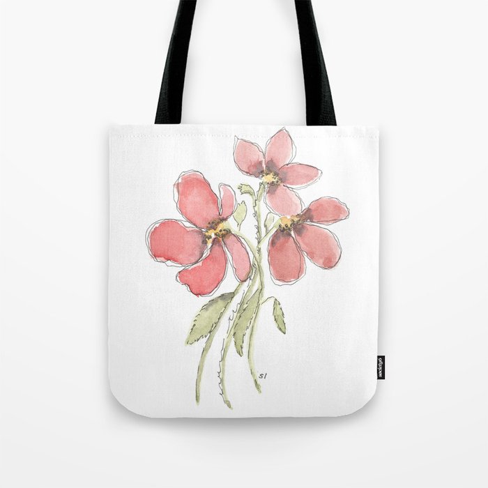 Sing - Watercolor Poppies  Tote Bag
