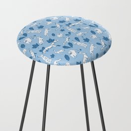 Woodland creatures in blue Counter Stool