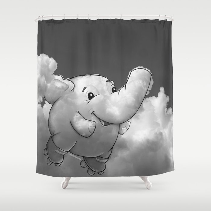 elefantito en patines Shower Curtain