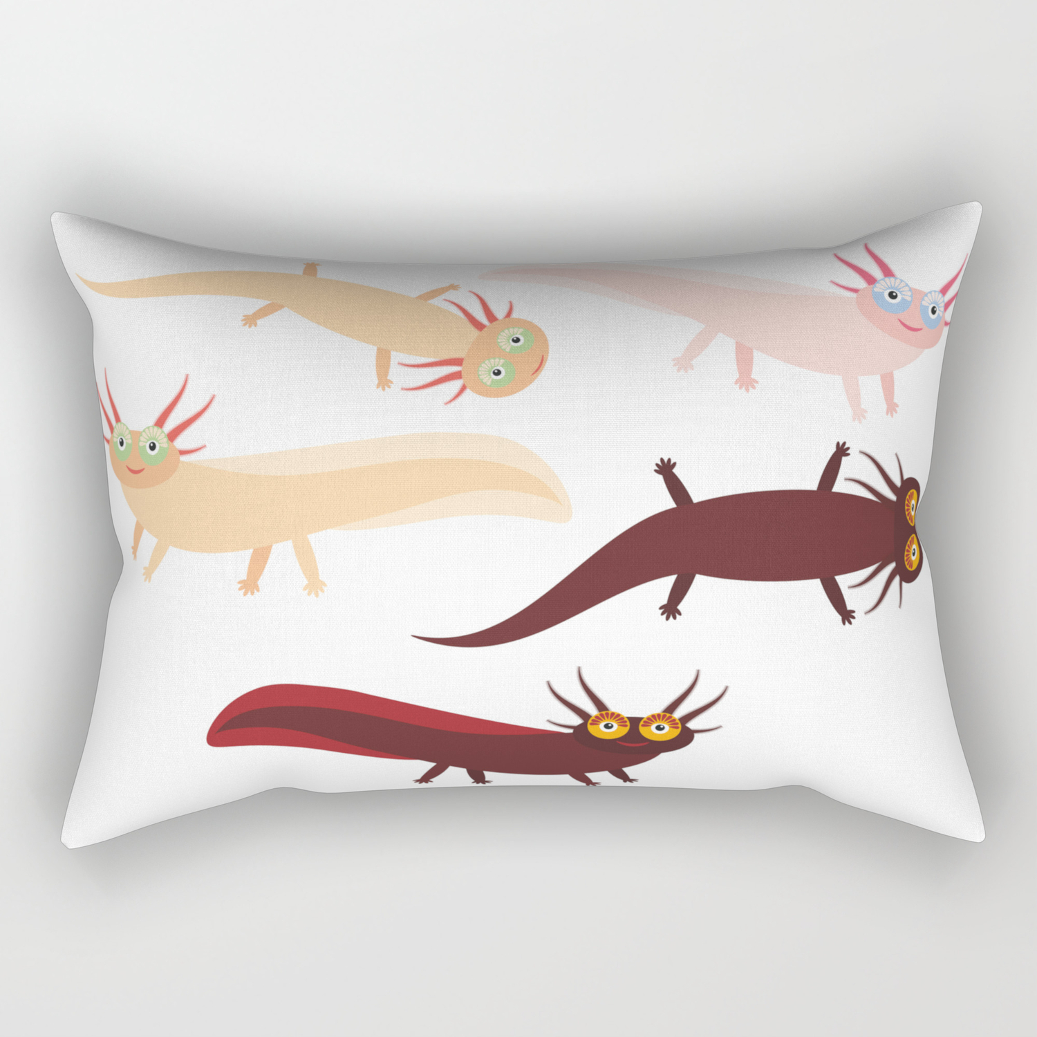 Cute Orange Pink Brown Axolotl Cartoon Character Mexican