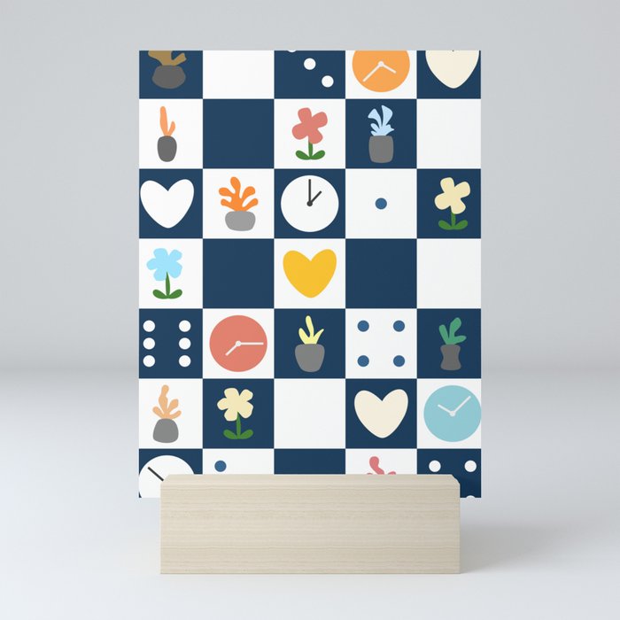 Color object checkerboard collection 10 Mini Art Print
