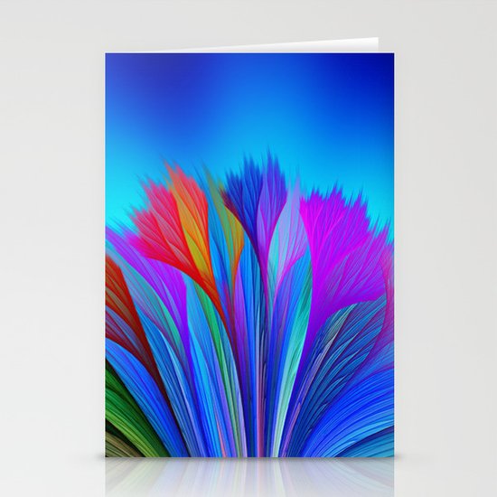 Flower Fantasy in Blue Stationery Cards