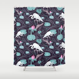 Dance of the Egret Shower Curtain