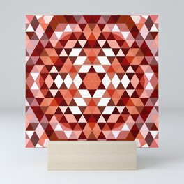 Vibrant Brown Triangles Mosaic Mandala Mini Art Print