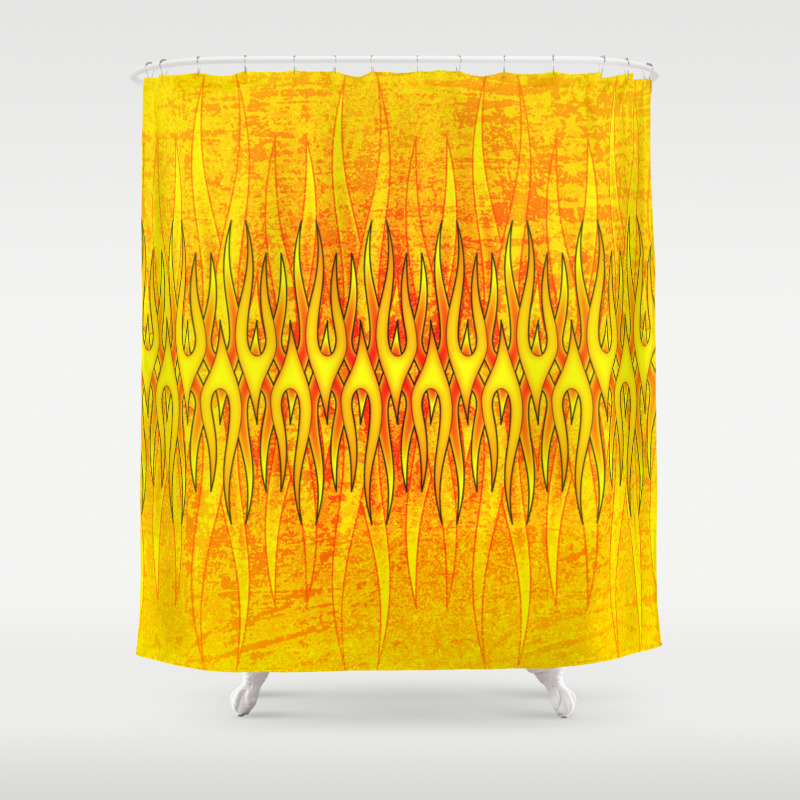 Flame On Abstract Tribal Fire Shower Curtain By Jlfotograffiti