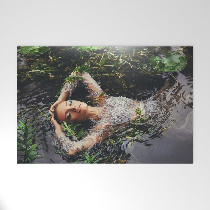 Song of Ophelia singing in the river Denmark; William Shakespeare's Hamlet magical realism female portrait color photograph / photography Welcome Mat