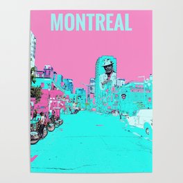 Montreal Downtown Crescent Street Painted Photograph Pop Art Poster