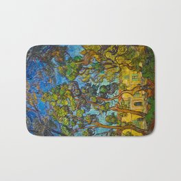 Vincent van Gogh - Trees in the Garden of Saint-Paul Hospital 1889  Bath Mat | Saint Paul, Trees, Vangogh, Oil, Inthegarden, 1889, Hospital, Vincent, Painting 