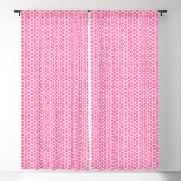 Large Bright Pink Honeycomb Bee Hive Geometric Hexagonal Design Blackout Curtain