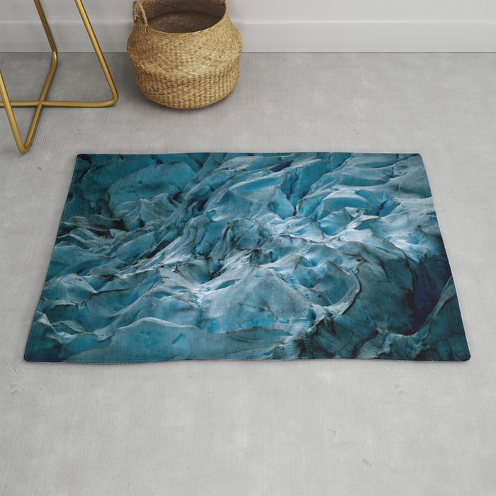 Blue Ice Glacier in Norway - Landscape Photography Rug