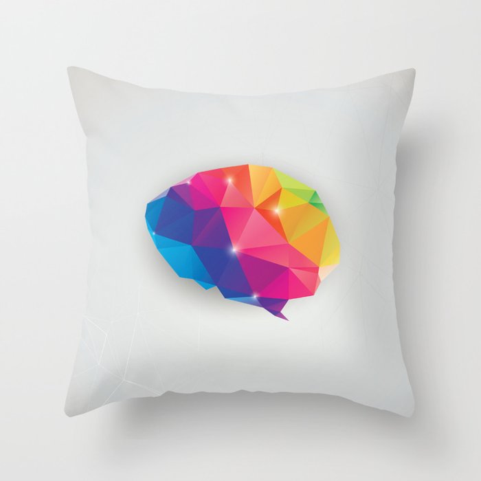 Geometric brain Throw Pillow