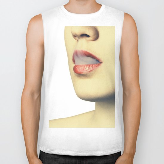 lips 5 woman Biker Tank
