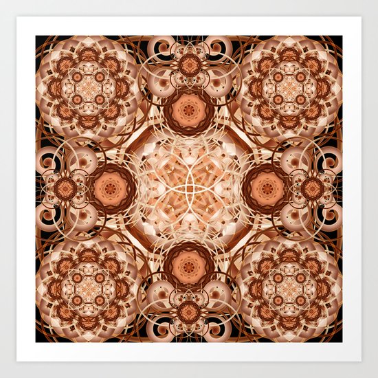 Coffee & Cream Mandala Art Print