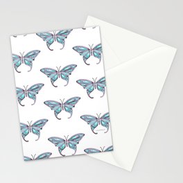 Watercolor Butterfly - Grey Teal Stationery Card