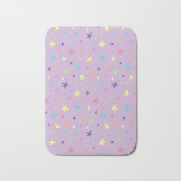Rainbow Stars on Lavender Bath Mat